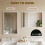 Homcom HOMCOM Wall-Mounted Bathroom Mirror, Decorative Rectangular, White 4