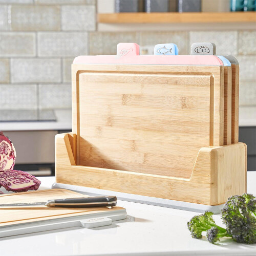 Cooks Professional Index Chopping Board Set | 4-Piece Bamboo | Durable and Easy 1