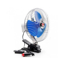 Electric Car Cooling Fan Rotatable Powerful Quiet Vehicle Clip Fan with Cigarette Lighter Plug for Truck RV Boat 8in 24V