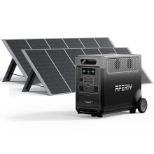 AFERIY Portable Power Station 3600W with 2x400W Portable Solar Panel, Expandable 3.8-11.5kWh, Portable Power Station 3840Wh