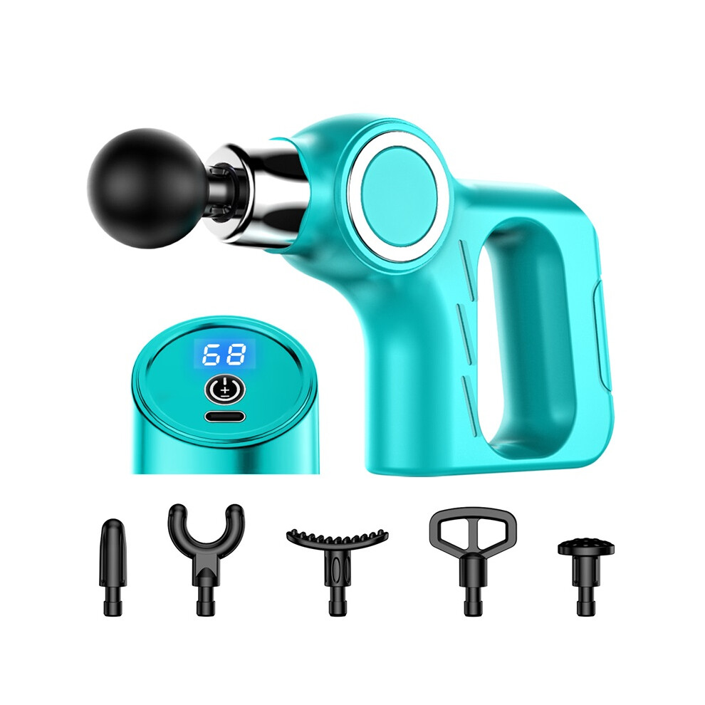 Stoyotu (Blue) Vibration Massage Gun Rechargeable Wireless Muscle Relaxation Massager Mini Professional Fitness Portable Electric Fascia Gun