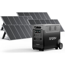 AFERIY Portable Power Station 3600W with 4x400W Portable Solar Panel, Expandable 3.8-11.5kWh, Portable Power Station 3840Wh