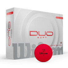 Wilson Duo Soft Golf Balls, Experience a Gentle Feel and Dynamic Energy, Speed Boosting With an Accurate Flight Design, Colour: Red, Pack of 12
