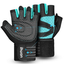 Ventilated Weight Lifting Gym Workout Gloves with Wrist Wrap Support for Men & Women, Full Palm Protection, for Weightlifting, Training, Fitness, Hang