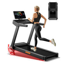 Treadmills for Home with Manual 20% Incline, 14KM/H Foldable Treadmill with Handles, 3.5HP Motor Running Machine for Heavy People, 180KG Weight Capac