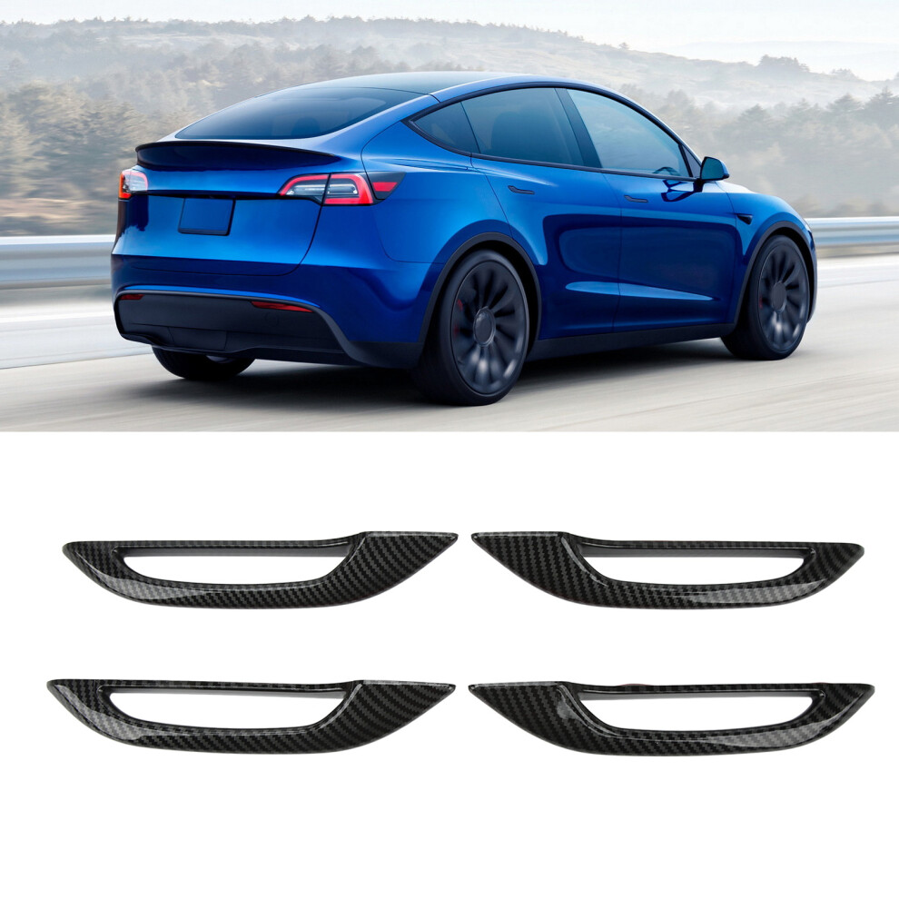 Tesla Model Y 3 Door Handle Protection Carbon 4Pcs 7293282167780
