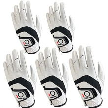 FINGER TEN Golf Gloves Men Left Right Hand 5 Pack (White/Black, XXL, Left)
