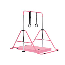 M.J COMFY-LIFE Kids Gymnastics Bar with Mat – Adjustable Easy Assembly Training Kip Bar Horizontal Bar for Home, Gymnastics Equipment for Kid 5-12 y