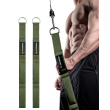 MANUEKLEAR 24-Inch 3-Grip Tricep Rope Cable Attachment for Gym Greater ROM (Green 2pcs)