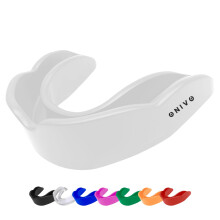 ONIVO Mouth Guard for Men and Kids 12+, Durable Gum Shield for Boxing, MMA, Rugby, Hockey Martial Arts, Judo, Karate and Other Sports (White, Adult A