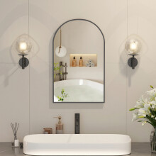 42x68 Arch Bathroom Mirror Cabinet,Metal Framed