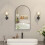 42x68 Arch Bathroom Mirror Cabinet,Metal Framed 1