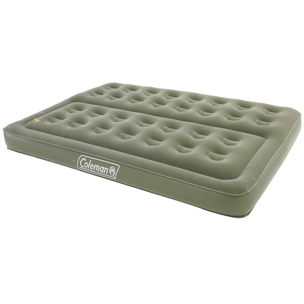 Coleman Comfort Double Flocked Surface Inflatable Camp Air Bed - Green, 188 X 137 X 22 Cm