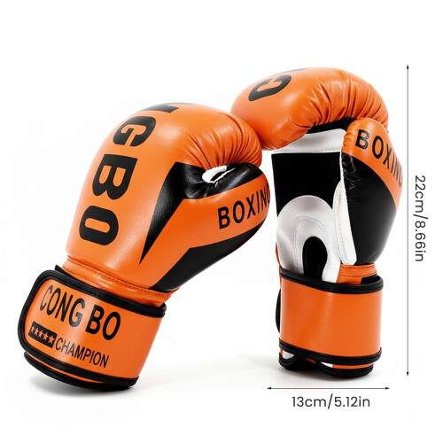 Kids Boxing Gloves, Junior Training Mitts, 6oz, Orange, 3-12 Years 1