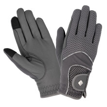 LeMieux Unisex 3D Mesh Riding Gloves in Grey - Lightweight & Breathable - Anti Slip - Large
