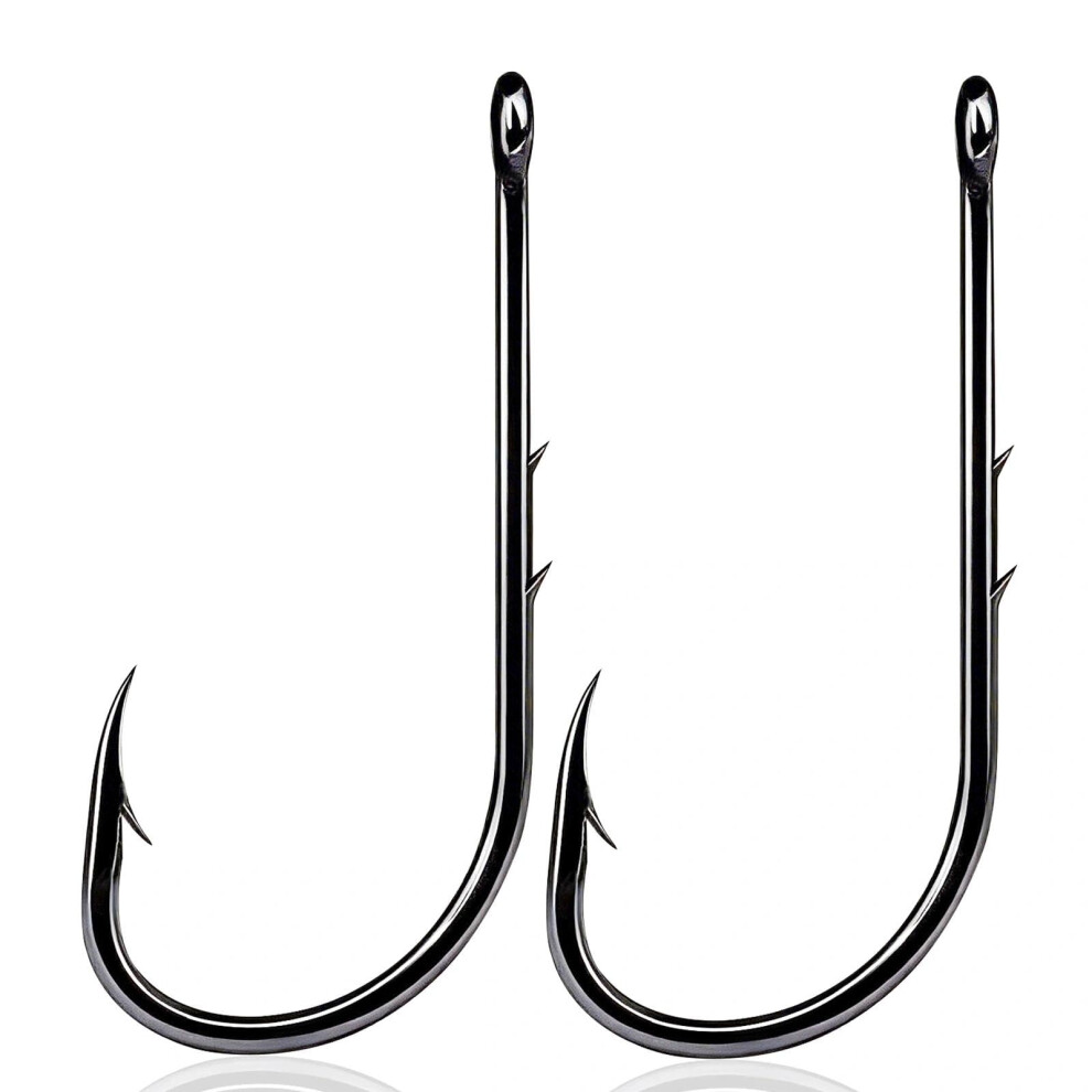 9Km Dwlife Baitholder Fishing Hooks 50Pcs Double Barbs Worm Hook Black/Offset/Long Shank/Closed Eye For Fishing Rigs Freshwater Saltwater(Size 12#) 5005859319025