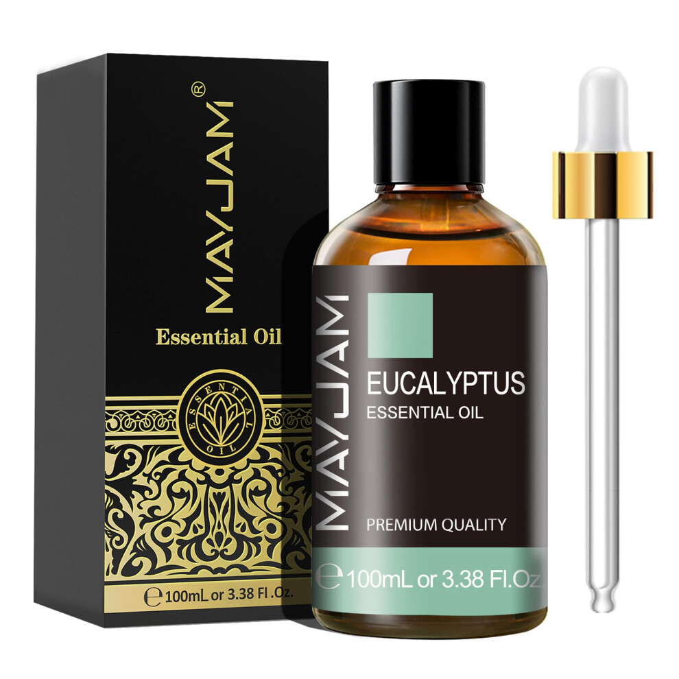Mayjam Eucalyptus Essential Oils 100Ml, Eucalyptus Oil For Diffuser, Humidifier, Diy, Home, Office