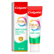 Colgate Total Active Prevention + Deep Clean Toothpaste 75ml 3X More Effective at Fighting a Root Cause¹ of Many Oral Health Problems 24h Antibacteri