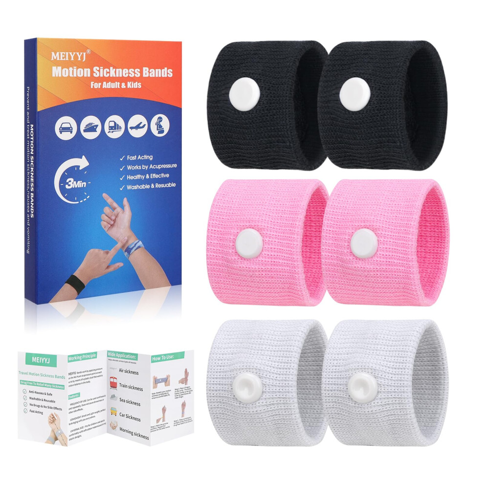 Meiyyj Travel Sickness Bands For Adults And Kid Anti Nausea Wristbands For Motion & Morning Sickness Relief Bands For Pregnant Wowen Acupressure Naus