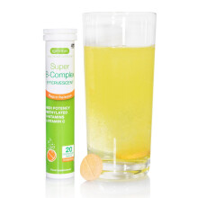 Igennus Super B-Complex Liquid B-Vitamin Effervescent Drink, Methylated, Fast Action Energy Supplement, Caffeine-Free, Sugar-Free, Orange Flavour, Ve