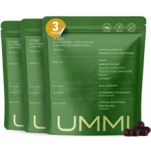UMMI 12-in-1 Super Mushroom Gummies with Lion’s Mane, Reishi, Cordyceps – 2500mg Functional Mushroom Complex for Immunity, Focus, Mood & Skin –