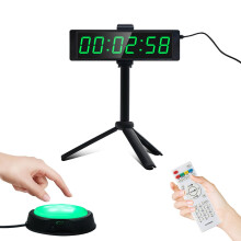 Ousmile Gym Timer Clock for Home Gym, Fitness Timing with Start/Stop Button, Interval Timer for Workout, Stopwatch/Countdown Time with Stand, 12/24H D