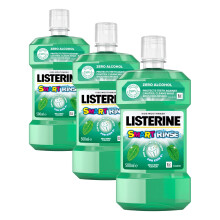 Listerine Smart Rinse Mild Mint Mouthwash (Pack of 3 x 500ml), Kids Mouthwash to Reduce Cavities, Bad Bacteria, and Cleaning Teeth, Gums, and Tongue,