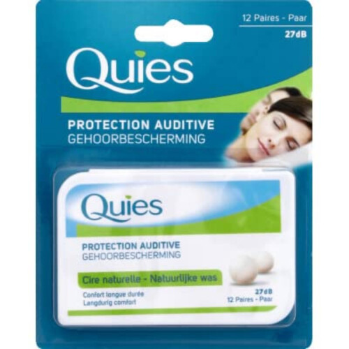Quies Quies Natural Wax Earplugs, 12 Pairs