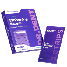 DRDENT Purple Teeth Whitening Strips 21 Treatments - Enamel Safe Whitening - Non Sensitive Formula - Gentle Whitening Care - Pack of 42 Strips