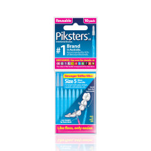 Piksters Interdental Brushes, 10 pk, Size 5, Interdental Tooth Brush for Large Gaps, Gum Soft Bristles for Plaque Removal, Safe for Braces