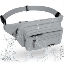 REETEE Waterproof bumbags for Ladies Men Fashion Bum Bag with Adjustable Belt and 5 Zipper Pockets Large Capacity Fanny Pack Waist Bag for Outdoors, S
