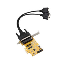 PCle1X to 2 Serial Port RS232 Adapter Card AX99100 Chip PCIE Expansion Serial Card Riser Card 9Pin Power Supply