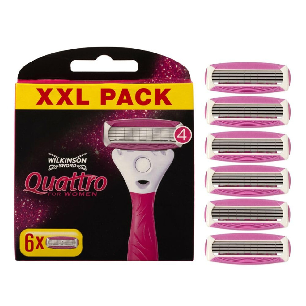 Wilkinson Sword Quattro For Women Razor Blade Refills X6