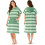 Adore Ladies Microfibre Changing Robe Poncho - Green Stripe, S/M 1