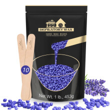 Lifestance Lavender 450g Wax Beads, Coarse Hair Removal Formula, Hard Wax Beads for Brazilian Bikini - Legs - Underarm- Private Part, Waxing Beads wi