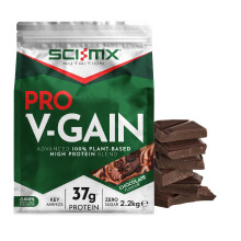 SCI-MX Pro-V Gain - 100% Vegan Chocolate Flavour Soy Protein Powder Isolate + B12 + Magnesium - Muscle Growth & Maintenance - Sugar Free, Non-GMO - 2