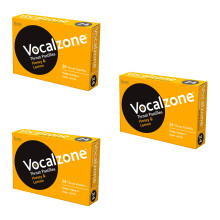 Vocalzone Throat Pastilles Honey & Lemon 3 Packs 24 - for Singers & Hard-Working