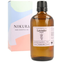 Nikura French Lavender Essential Oil - 100ml | Lavender Oil for Sleep, Aromatherapy, Diffusers for Home, Candle-Making, Bath, Anxiety, Massage, Hair,