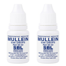 SBL Mullein Ear Drops (2x10ml) for Infections, Earache | Effective Relief for Pain, Swimmer's Ear, Excessive and Hardened Wax | Wax Removal Solution.
