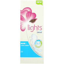 Tena Lights Long Liner, 160 Incontinence Liners (8 x 20 Packs) for Women with Sensitive Skin, Breathable and Unscented Liner for Light Bladder Weakne
