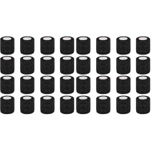 Clooflar 32 Pack Self Adhesive Cohesive Bandage, 5cm x 4.5m Black Elastic Football Sock Tape for Sports, First Aid Medical and Vet Wrap, Grip Tape