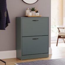 (Jasper Green) 2 Drawer Shoe Cabinet Pull Out Hallway Storage