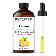 MAJESTIC PURE Lemon Essential Oil | 100% Pure and Natural Oil | Premium Grade Essential Oils for Hair Care, Home Diffusers, Skin, Aromatherapy, Massa