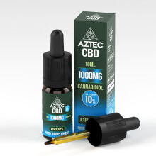 Aztec CBD Highest Strength Oil Drops, Vegan, All Natural, Purest Quality 10ml. (1000mg (10%), Unflavoured (Hemp Oil))