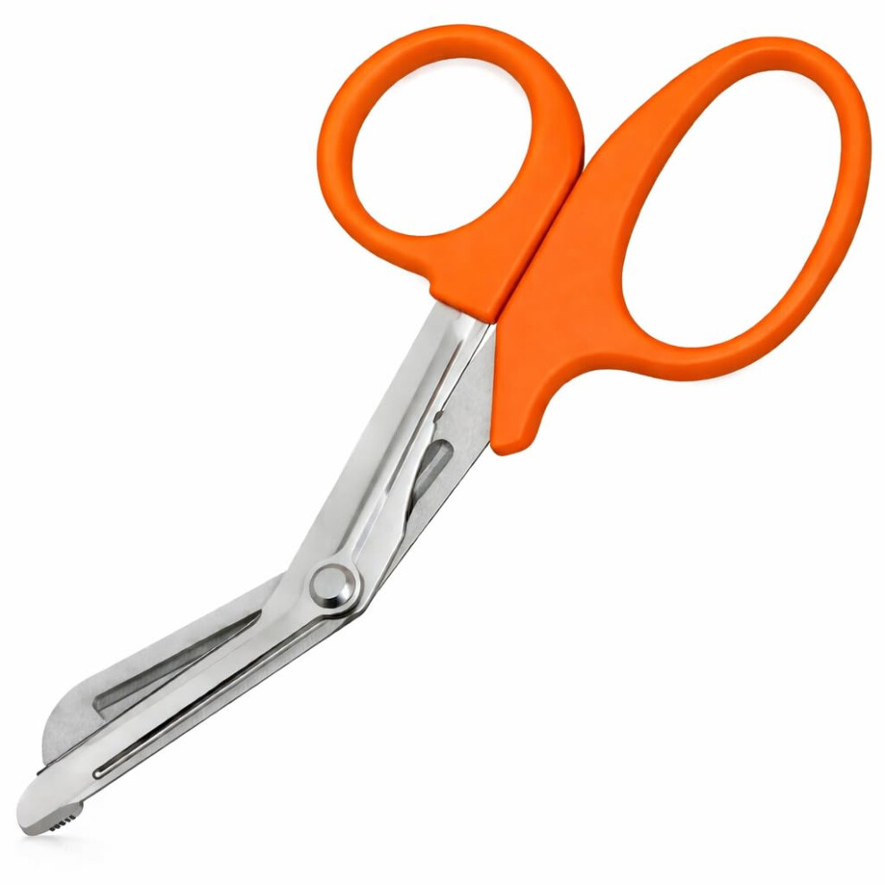 Imkrc Tuff Cut Scissors Tough Shears First Aid Nurse Paramedic Emergency Emt For Nurses, Doctors, Firefighters, Paramedics (Orange, Large 7.5'')