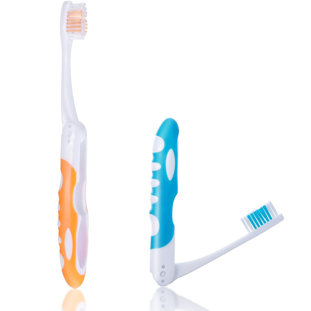 Aeaocvo 2 Pcs Travel Toothbrush, Portable Soft Toothbrush, Small Foldable Toothbrushes For Travel Camping Hiking
