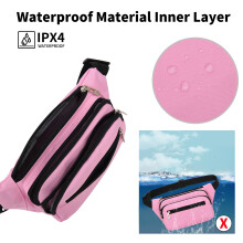 IHIGOGOFA Bumbags Waist Fanny Pack Fashion Bum Bag with 65cm Extended Belt for Dog Walking Climbing Hiking Travel Cycling Girls Ladies Men Women