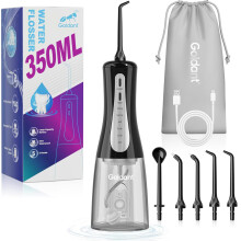GOLDANT 2026 New 350ML Water Flosser for Teeth Cordless with Travel Bag, Portable Oral Irrigator Dental Pick, 5 Modes Electric Rechargeable IPX7 Wate