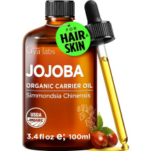 Gya Labs Organic Jojoba Carrier Oil for Skin - 100% Pure Natural Jojoba Oil Organic Unrefined - Jojoba Oil for Hair, Body, Ear Stretch, Nails, Makeup