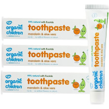 Green People Organic Children Mandarin and Aloe Vera Fluoride Toothpaste Bundle